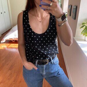 Joie Hot Air Balloon Print Scoop Neck Tank Top Black